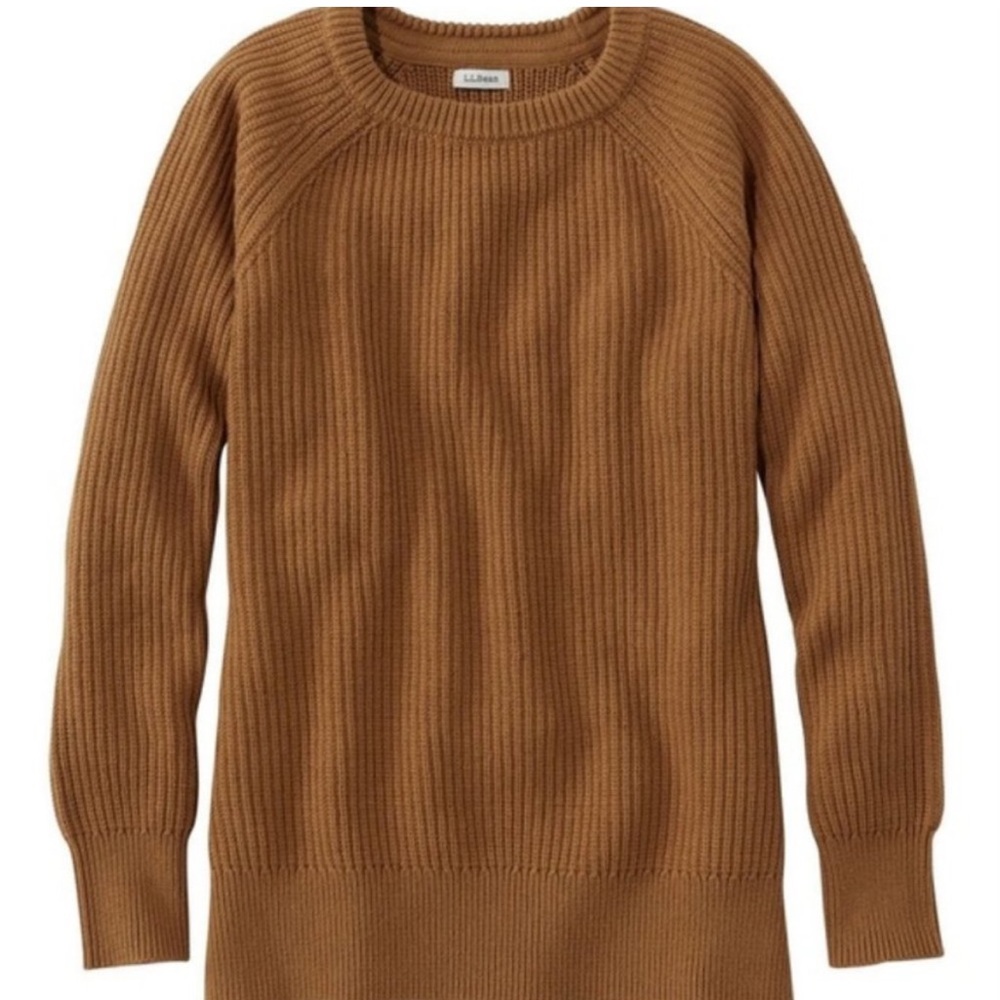 L.L. Bean Coastal Cotton Pullover Sweater Sz. medium in color Saddle